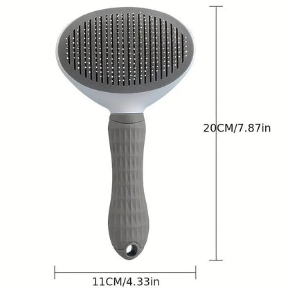Pet Hair Removal Comb - 1 Count Grooming Brush and Deshedding Tool with One-Click Cleaning for Dogs and Cats