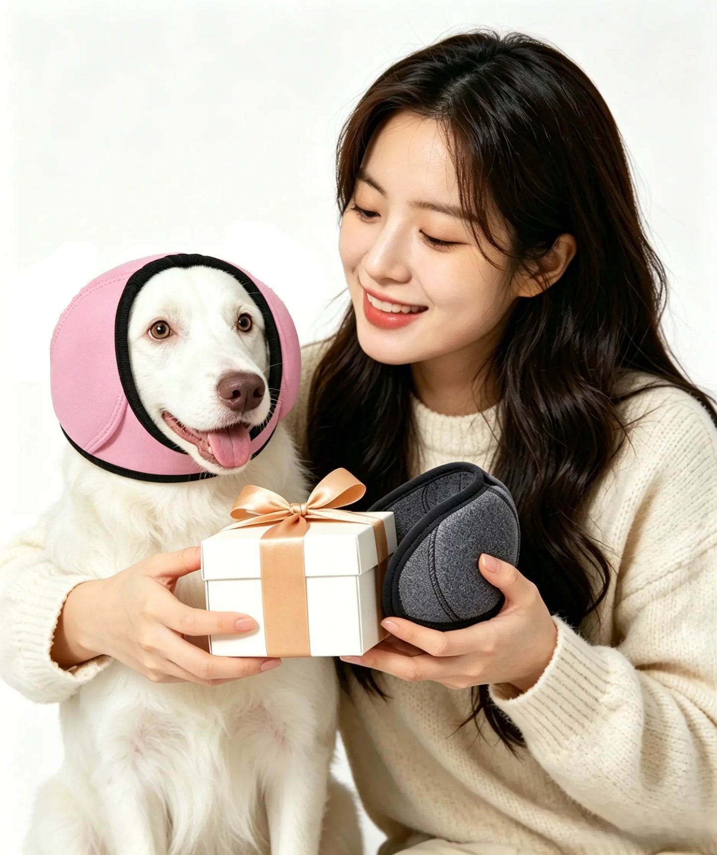 Noise Cancelling Ear Wrap, Dog No Shake Ear Muffs Noise Protection Firework Thunder Vacuum, Comfortable Quiet Dogs Calming Hoodie, Adjustable for Grooming Bathing & Swimming,The Best Gift for Your Dog