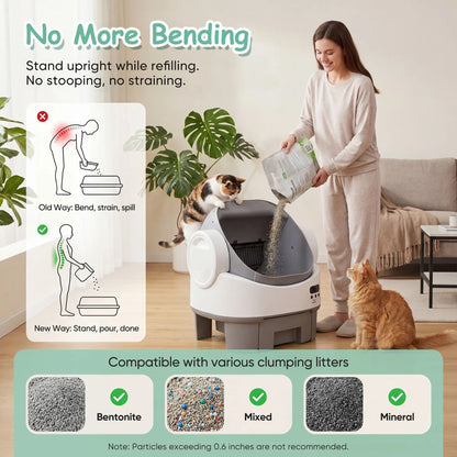 Warcat Next-Gen Automatic Open-Top Cat Litter Box Simplified Self-Cleaning Litter Box with Reliable Safety Sensors App-Free Design for Easy Use #Tiktokshopdealsforyoudays #Dealsforyoudays
