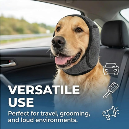 Noise Cancelling Ear Wrap, Dog No Shake Ear Muffs Noise Protection Firework Thunder Vacuum, Comfortable Quiet Dogs Calming Hoodie, Adjustable for Grooming Bathing & Swimming,The Best Gift for Your Dog