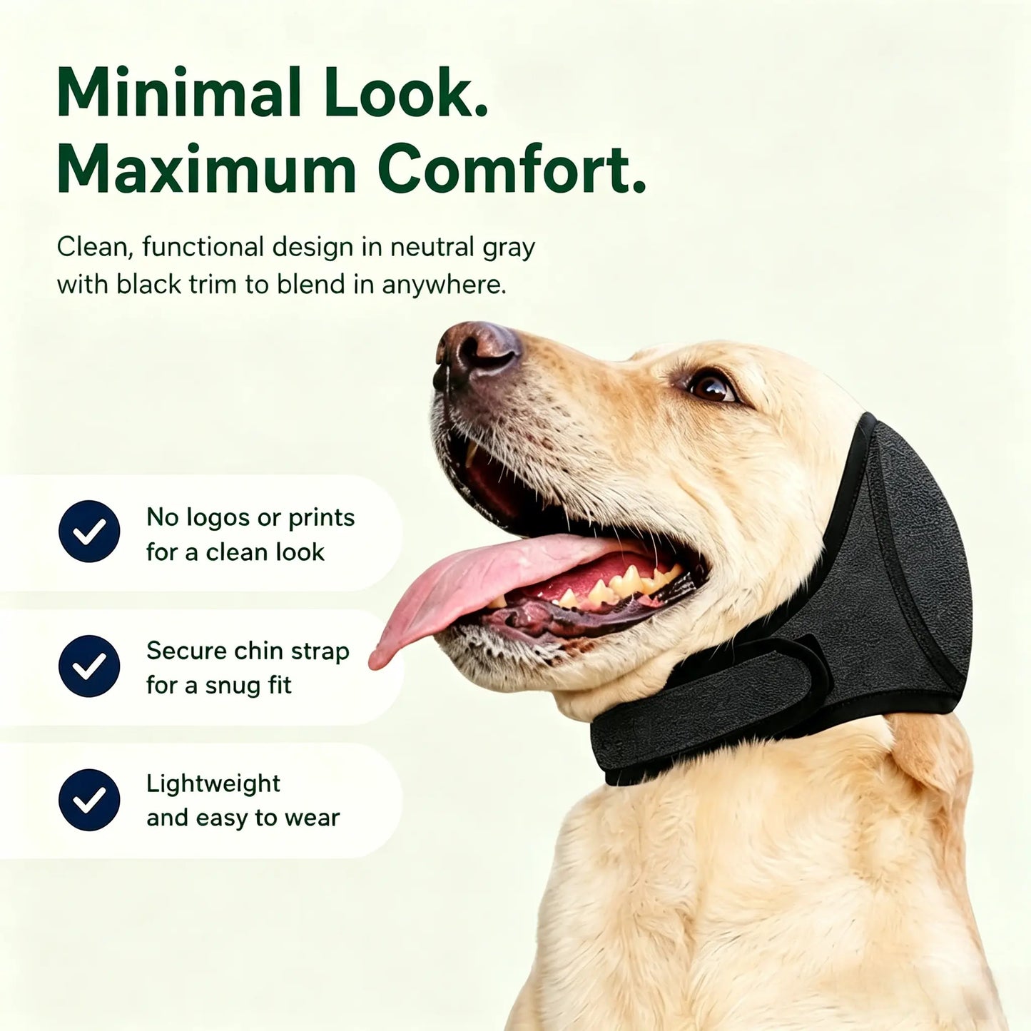 Noise Cancelling Ear Wrap, Dog No Shake Ear Muffs Noise Protection Firework Thunder Vacuum, Comfortable Quiet Dogs Calming Hoodie, Adjustable for Grooming Bathing & Swimming,The Best Gift for Your Dog
