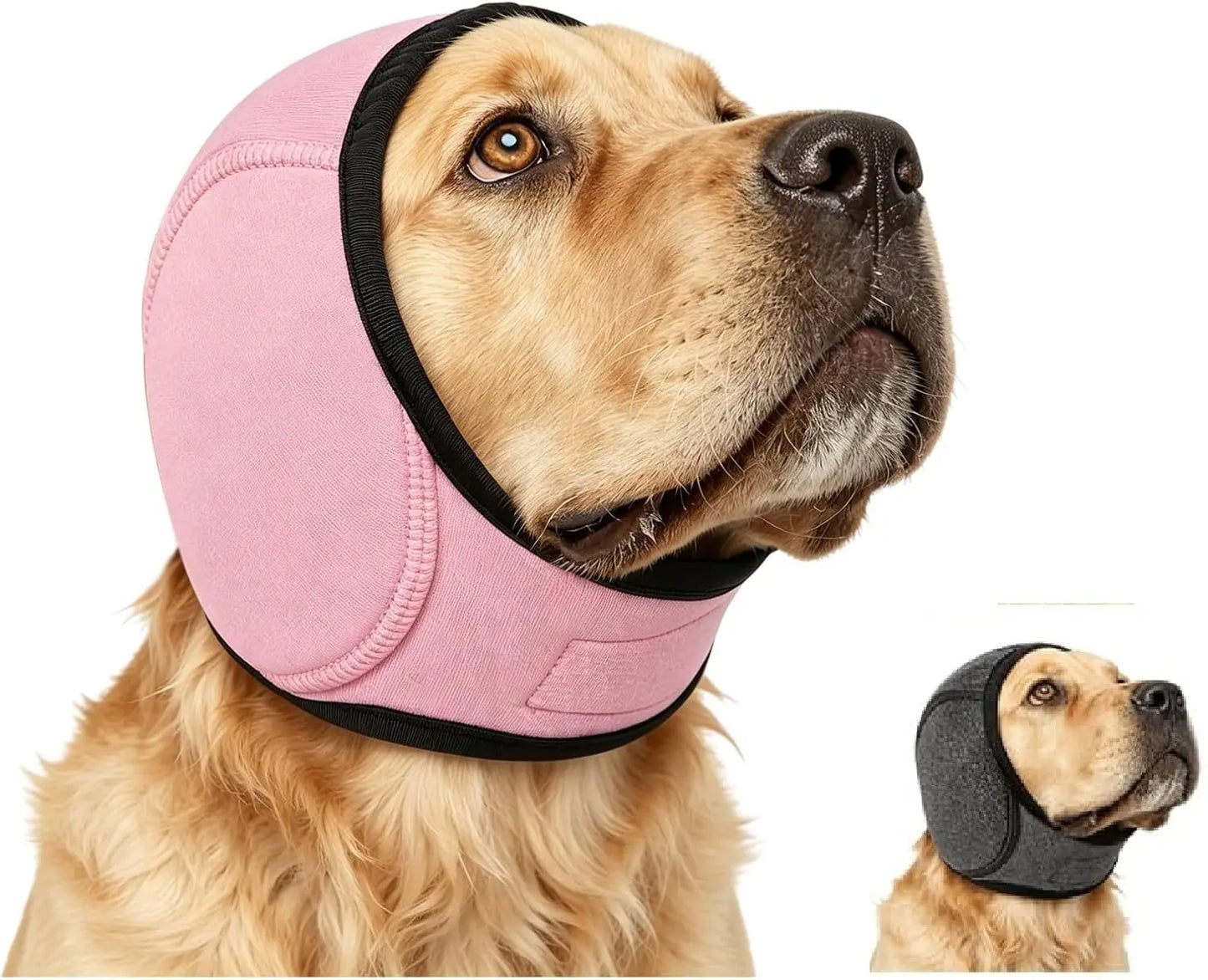 Noise Cancelling Ear Wrap, Dog No Shake Ear Muffs Noise Protection Firework Thunder Vacuum, Comfortable Quiet Dogs Calming Hoodie, Adjustable for Grooming Bathing & Swimming,The Best Gift for Your Dog