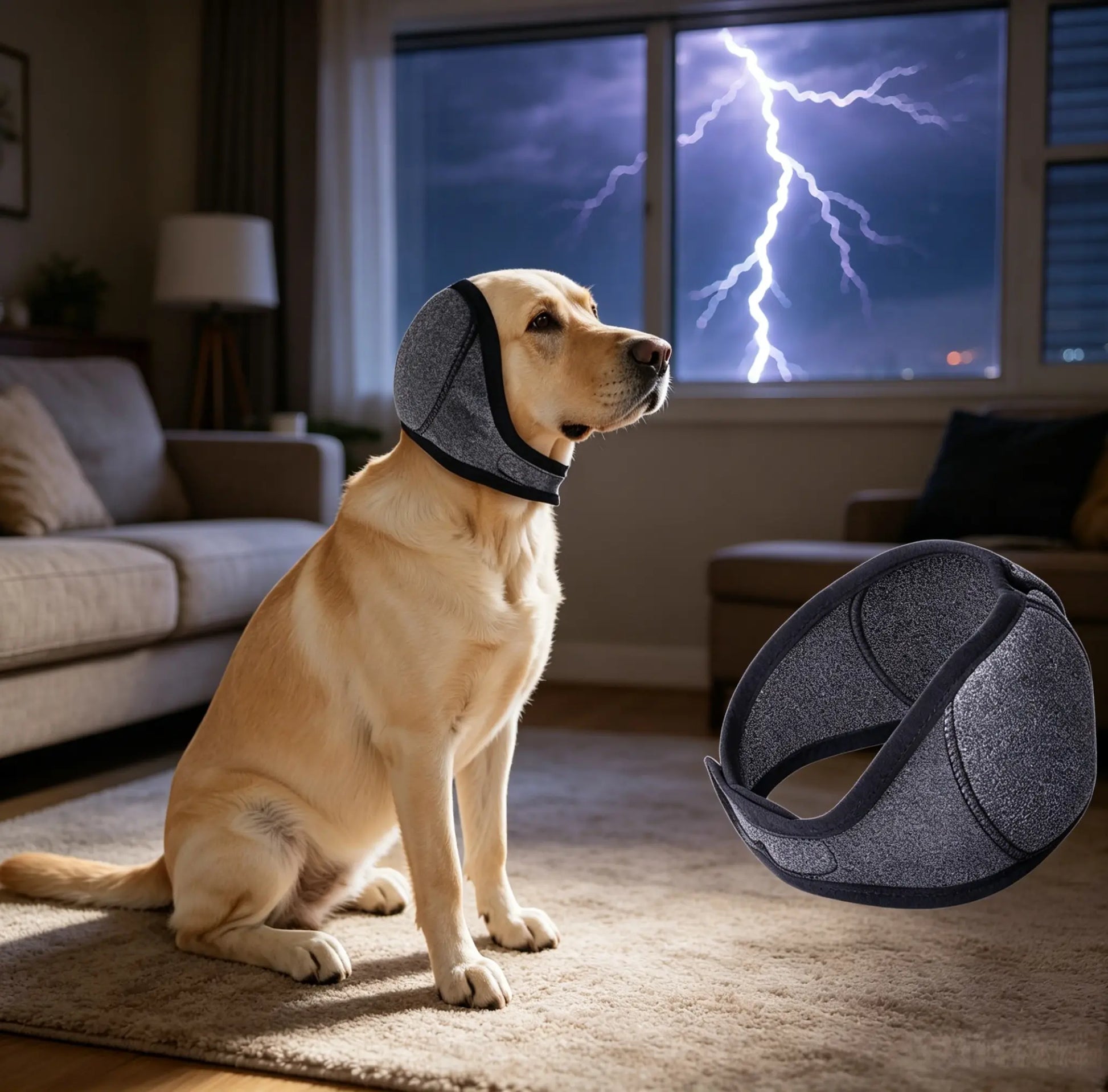 Noise Cancelling Ear Wrap, Dog No Shake Ear Muffs Noise Protection Firework Thunder Vacuum, Comfortable Quiet Dogs Calming Hoodie, Adjustable for Grooming Bathing & Swimming,The Best Gift for Your Dog