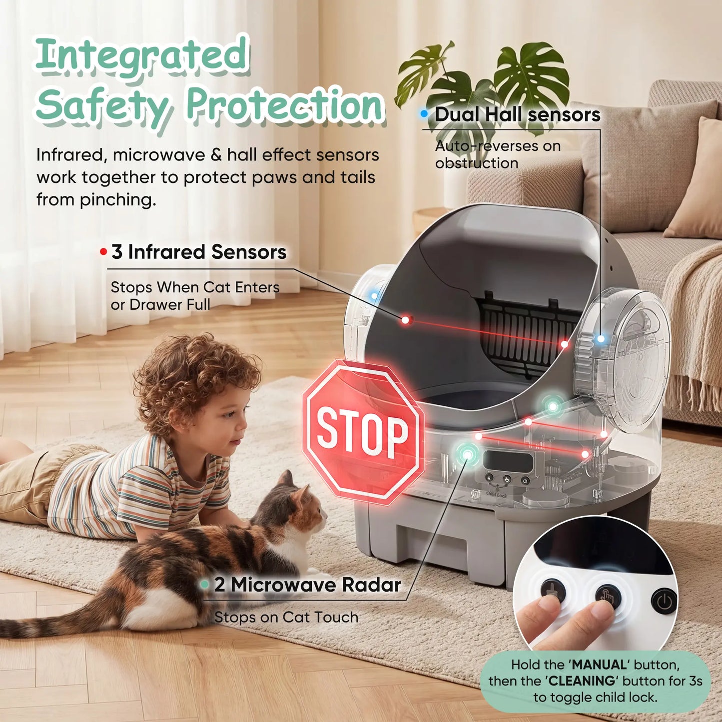 Warcat Next-Gen Automatic Open-Top Cat Litter Box Simplified Self-Cleaning Litter Box with Reliable Safety Sensors App-Free Design for Easy Use #Tiktokshopdealsforyoudays #Dealsforyoudays