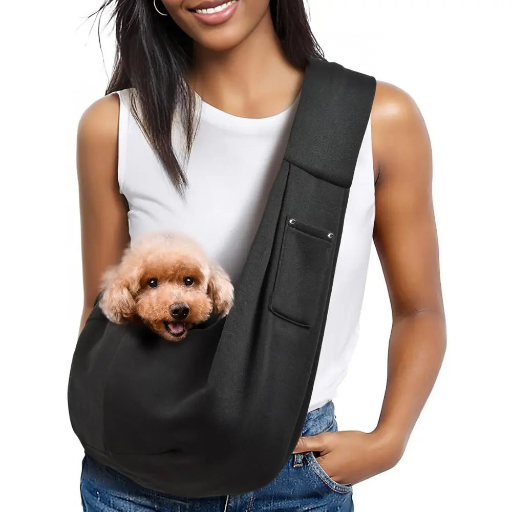 Premium Pet Dog Sling Carrier for Small Pets (3-10 lbs) - Versatile Reversible Design, Hands-Free Travel Bag, and Comfortable Satchel for Puppies