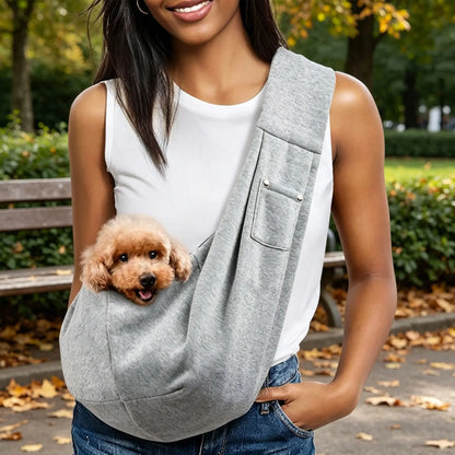 Premium Pet Dog Sling Carrier for Small Pets (3-10 lbs) - Versatile Reversible Design, Hands-Free Travel Bag, and Comfortable Satchel for Puppies