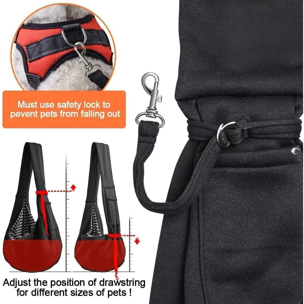 Premium Pet Dog Sling Carrier for Small Pets (3-10 lbs) - Versatile Reversible Design, Hands-Free Travel Bag, and Comfortable Satchel for Puppies