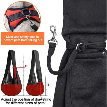 Premium Pet Dog Sling Carrier for Small Pets (3-10 lbs) - Versatile Reversible Design, Hands-Free Travel Bag, and Comfortable Satchel for Puppies