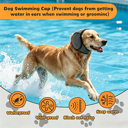 Noise Cancelling Ear Wrap, Dog No Shake Ear Muffs Noise Protection Firework Thunder Vacuum, Comfortable Quiet Dogs Calming Hoodie, Adjustable for Grooming Bathing & Swimming,The Best Gift for Your Dog