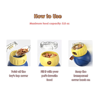 Interactive Puzzle Food Dispensing Ball for Cats and Small Dogs - Slow Feeder Toy for Enrichment and Boredom Relief