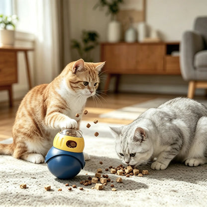 Interactive Puzzle Food Dispensing Ball for Cats and Small Dogs - Slow Feeder Toy for Enrichment and Boredom Relief