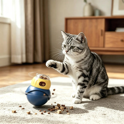 Interactive Puzzle Food Dispensing Ball for Cats and Small Dogs - Slow Feeder Toy for Enrichment and Boredom Relief